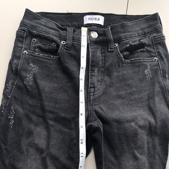 Pistola Monroe Cropped Cigarette jeans in Bandit distressed sz 24 - Picture 10 of 13